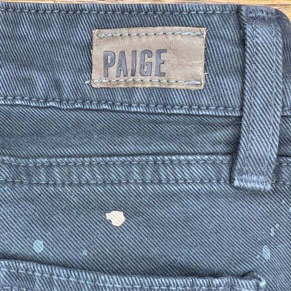PAIGE Edgemont Grey Zip Paint Splatter Skinny Jeans Size 28 - Picture 7 of 10